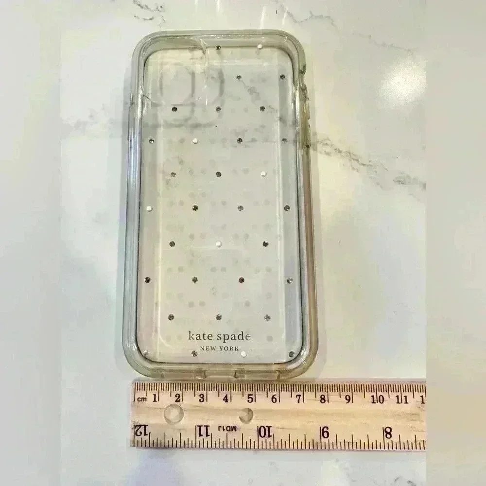 Kate Spade iPhone 7 or iPhone 8 Case/Clear w/faux diamonds/pearls